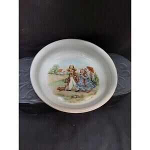 Early 1930's Juvenile baby bowl transfer Victorian print Made in Germany